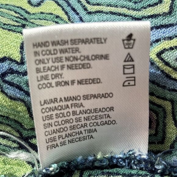 Bila Dress Small Boho Crochet Maxi Dress Blue Green Tank Top Drawstring Waist - Picture 9 of 14